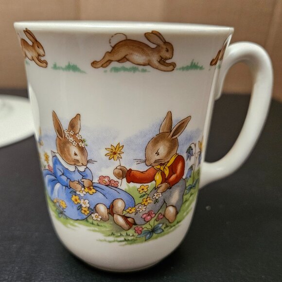 Vtg Royal Doulton Bunnykins 3 pc. English Fine Bone China – Plate, Bowl, Cup - Picture 6 of 16